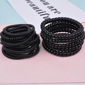 Durable Plastic Hair Ties for Women Telephone Wire Hair Bands Small Size Elasticity Hair Bands Fashionable Korean Style