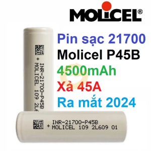 [P52] Pin sạc 21700 MOLICEL P45B 4500mAh 45A công suất cao nhất hiện tại li-ion 3.6v 3.7v lithium