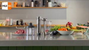MIUI 1000W 4-in-1 Hand Blender Baby Food Mixer Powerful Immersion Multi-Function Baby-Food MixerJuicer Blender Food Processor Meat Grinder Creamer Egg Beater