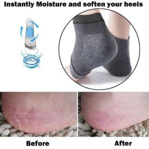 ถุงเท้าสวมส้นเท้าเสริมเจล ป้องกันส้นเท้าแตก รักษาความชุ่มชื้นให้กับส้นเท้า ถุงเท้าสวมส้นเท้าผ้าเคลือบผิวเจลปกปัองส้นเท้า