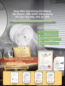 Quạt Treo Tường Điều Khiển Bằng Giọng Nói Eurobird P2025 Quạt Treo Tường Phòng Tắm Nhà Bếp Phòng Vệ Sinh Không Cần Khoan Gió Lạnh Âm Thanh Thấp