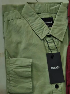 Kemeja Bisnis Giorgio Armani Slim Fit Warna Putih Lengan Panjang