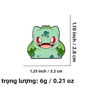 Bandai | Anime Bulbasaur Hoạt Hình Dễ Thương Cài Áo Hợp Kim Kim Loại Men Cài Áo Cho Quần Áo Và Ba Lô Phụ Kiện Quà Tặng Cho Người Hâm Mộ