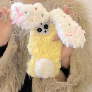 🥰💕COD + FreeShipping🥰💕เคสโทรศัพท์ตุ๊กตากระต่ายผีเสื้อน่ารักพร้อมส่งสำหรับ IPhone 11 12 13 14 15 16 Pro Max เคสกระต่ายขนฤดูหนาวสำหรับ Iphone 16pro 15pro 14pro