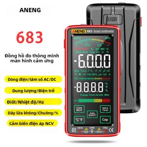 Máy Đo Vạn Năng Thông Minh ANENG 683 Màn Hình Cảm Ứng Kỹ Thuật Số Sạc Lại Được Đo Điện Áp AC/DC Với Độ Chính Xác Cao 6000 Đếm