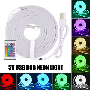 DC 5V USB RGB Neon Strip Light Waterproof 108Leds/M 6X12MM With Self-adhesive Flexible Ribbon Rope LED Strip For Home DIY Decor