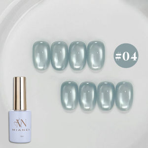 MIANEL 12ML ฤดูร้อนไวท์เทนนิ่งเกลือทะเล Mint Series CAT EYE GEL เล็บ 2025 ใหม่สีฟ้า-สีเขียวลูกปัดแก้ว CAT EYE เล็บ