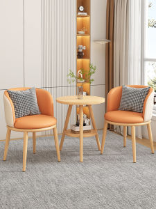 Simple Modern Balcony Table And Chair Set of Three One Table Two Chairs Hotel Reception Desk Chair Combination Small round Table And Chairs