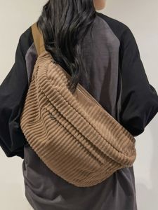 Large Capacity Canvas Crossbody Bag for Men Student Single Shoulder Chest Bag iPad Flat Tablet Belt Bag Street Style Leisure