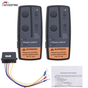 [Without battery] 12V 50ft Kit Telecomando Universale per Verricello Kit Telecomando per Verricello Wireless di Recupero per Camion Jeep ATV SUV