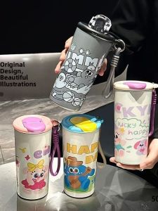 BIZE | Large Capacity Stainless Steel Insulated Tumbler with Double Drinking Straws