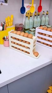 กล่องเก็บไข่เลื่อนอัตโนมัติ ใส่ได้30ฟอง 4ชั้น ประหยัดพื้นที่ในตู้เย็น