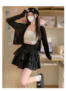 Váy Ngắn Chữ a Màu Trắng Cạp Cao Cho Nữ Váy Ngắn Phong Cách Ballet Ngọt Ngào Cho Phụ Nữ Ngoại Cỡ Cỡ Lớn Mới Về