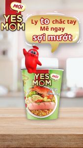 Thêm 20% Xúc Xích - Thùng 24 ly Mì Bò Cải Chua Yes Mom Có Xúc Xích 79.2g/ly
