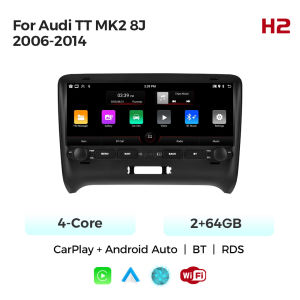 10.26“ 8core Car Radio Wireless Carplay Android Auto Stereo For Audi TT MK2 8J 2006-2014 DSP 4G BT Multimedia Player GPS Screen
