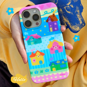 Original Sad Shop MiaoMiao House Star Polka Dot Stripe Magnetic Full Cover Cute 16Promax15pro Frosted Phone Case