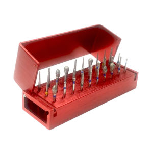 PIORPOY 30 Holes Dental Bur+Holder Aluminium High and Low Speed Handpiece Drills Disinfection Block Autoclavable Dentistry Tool