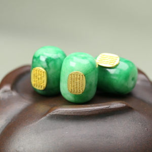 สร้อยข้อมือ DIY พร้อมลูกปัดท่อวัสดุธรรมชาติ หินสีเขียวสด อุปกรณ์ตกแต่งเครื่องประดับ เครื่องประดับแบบอเนกประสงค์