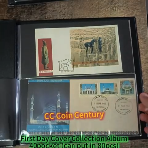 First Day Cover Stamps Collection Album 40pockets can fit in 80pcs Stamps FDC (Violet Collection)