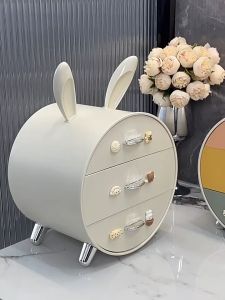 Hộp Đựng Đồ Trang Điểm Để Bàn Nhiều Tầng Tai Thỏ Kiểu Ngăn Kéo Phong Cách Ins Siêu dễ Thương Cho Nữ