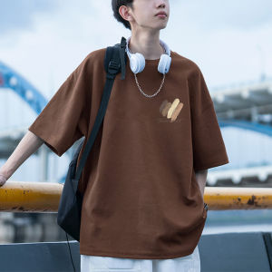 เสื้อยืดแขนสั้นผ้าฝ้ายแท้ ทรงหลวม ลำลอง สำหรับผู้ชาย ฤดูร้อน แฟชั่น แบรนด์ แขนยาวครึ่งตัว คู่รัก เสื้อตัวบน