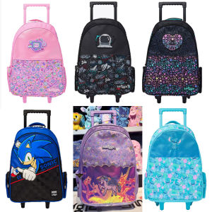 Smiggle Australia Large Capacity Luggage Handle School Bag Double Shoulder Travel Bag Wheel Bag New Model ABS Material
