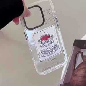 Ốp Lưng Vẽ Bánh Pháp Cho iPhone 16 Pro Max 15 14 13 12 11 Trong Suốt Chống Sốc Mềm Đơn Giản