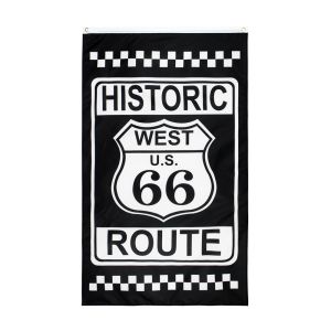 FLAGLINK 3x5Fts Black Historic West Us Route 66 Flag For Decoration