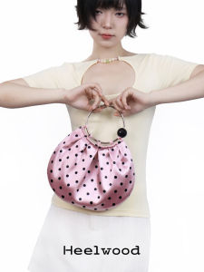Original Vintage Folded Dots Handbag Heelwood New 2025 Summer Soft Shell Magnetic Clasp Womens Universal Use Handbag