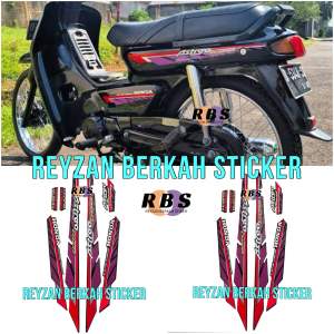 STIKER STRIPING LIS LES BODY HONDA ASTREA GRAND 1993 MERAH UNGU