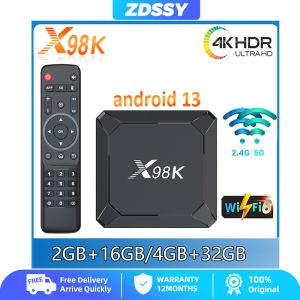 ZDSSY X98K แอนดรอยด์13สมาร์ททีวีกล่อง8K HD 2.4G & 5G Dual WiFi Set Top Box WIFI กล่องสมาร์ททีวีสตรีมมิ่ง WiFi 6 BT 5.0 RK3528 Ram 4GB รอม32GB Smart 4K Android TV Box