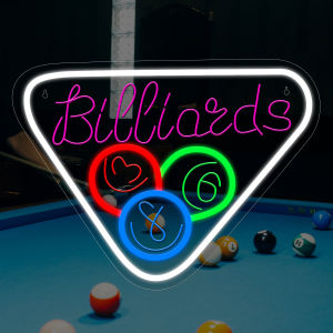 1pc Billiards Neon Wall Decoration Board Purple LED Neon Sign Suitable for Billiards Room Game Room Birthday Party Decoration