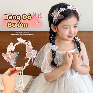 Băng Đô Bướm Cho Bé Gái Phong Cách Công Chúa - Cài Tóc Dây Ruy Băng Đi Sinh Nhật Biểu Diễn Văn Nghệ