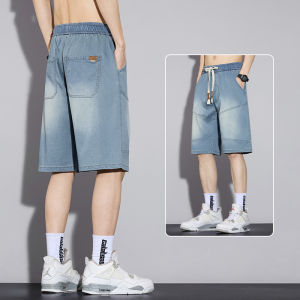 Linen-feel Vintage Washed Denim Shorts