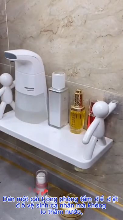 Kệ Dán Tường Hình Người Sáng Tạo Đa Chức Năng Có Móc Treo Đựng Mỹ Phẩm ...