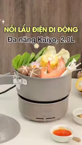 Nồi Lẩu Điện Di Động Đa Năng KAIYO KPP-065 Dung Tích 2 LÍT Công Suất 1000W Có Thể Gập Gọn Mang Theo Hàng Chính Hãng Bảo Hành 12 Tháng