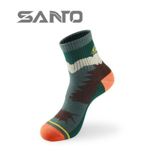 Santo Camouflage Outdoor Socks Thin Hiking Running Breathable Quick Dry Men Socks Mid-Calf Sports Socks for Autumn Winter