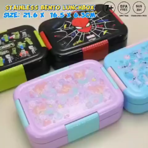 bento /kotak makan NEW stainless bento 3 divider leakproof and heat locked 1183
