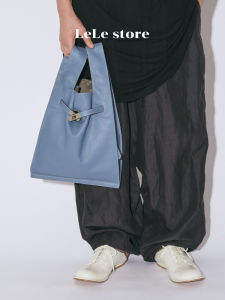 Casual Kelly Bag Leather Basket Womens Lazy Versatile Leisure Handbag Soft Lock Buckle Closure Shopping Bag Shape Pure Color