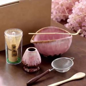 Bộ 6 Món Dụng Cụ Pha Trà Matcha Nhật Bản Với Bát Sứ Dụng Cụ Đánh Trà Bằng Tre Và Muỗng Trà - Quà Tặng Lý Tưởng Cho Người Yêu Trà Phụ Kiện Pha Trà