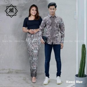 Couple Baju Batik Pasangan Kemeja Panjang Dan Rok Plisket Batik Wanita Kondangan Batik Couple Wisuda