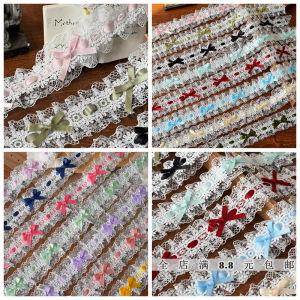 Wide 4cm Butterfly Knot Lace Folded Lolita Belt DIY Ribbon Trim Sewing Materials Handmade Edging Accessories Home Fabric