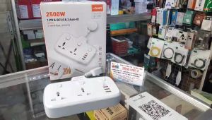 Ổ cắm điện thông minh LDNIO 2 ổ điện 4 USB 20w cáp 5cm - SC2413