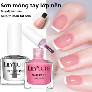 Sơn Móng Tay LILYCUTE 7ml Lớp Nền Và Lớp Phủ Bóng Màu Trắng Sữa Hồng Tăng Cường Độ Bền Làm Cứng Giữ Màu Lâu Dành Cho Chăm Sóc Móng