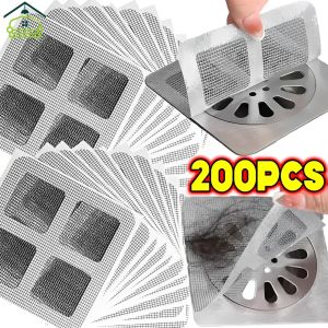 50/100/200PCS Disposable Floor Drain Sticker Shower Drain Hair Catcher Cover Sink Strainers Hair Filters Bathtub Mesh Filter Sticker