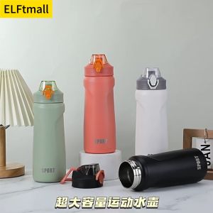 ELFtmall 750ML.ความจุสูงขวดน้ำ กระบอกน้ำเก็บอุณหภูมิ ร้อน/เย็น พกพาสะดวก กระบอกน้ำเก็บอุณหภูมิร้อน-เย็น ได้ยาวนาน 12H ฝากันหก สแตนเลส316
