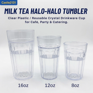1pc Clear Plastic Tumbler Reusable Drinking Cup Food Grade Water Juice Milk Tea Halo Halo Fast Food Cup Transparent Beverage Tumbler for Home Café Restaurant Available in Multiple Sizes