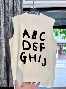 Áo Thun Nam Tay Ngắn Cổ Tròn in Chữ Đơn Giản Phong Cách Hip Hop Mùa Hè Dáng Rộng Thoải Mái Cotton Thoáng Khí