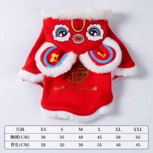 Adorable New Years Winter Clothes for Little Dogs Cute Pet Cat Teddy Bichon Cotton Coat Pomeranian Winter Fashion Petwear