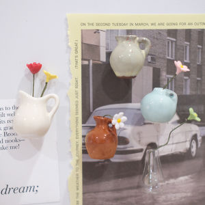 Miniature Ceramic Glass Bottle Fridge Magnet Creative Decorative Magnetic Absorption Personalized Entrance Door Decor